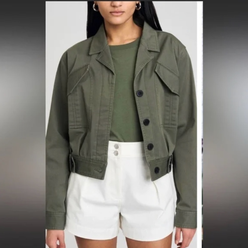 DEREK LAM 10 CROSBY Gwen Field Fatigue olive green Jacket - Size 8